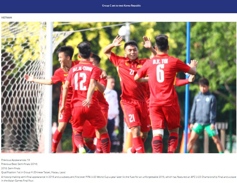 AFC đánh giá cao sức mạnh của U19 Việt Nam Bóng đá Việt Nam, VCK U19 châu Á, tin tức U19 châu Á, U19 Việt Nam